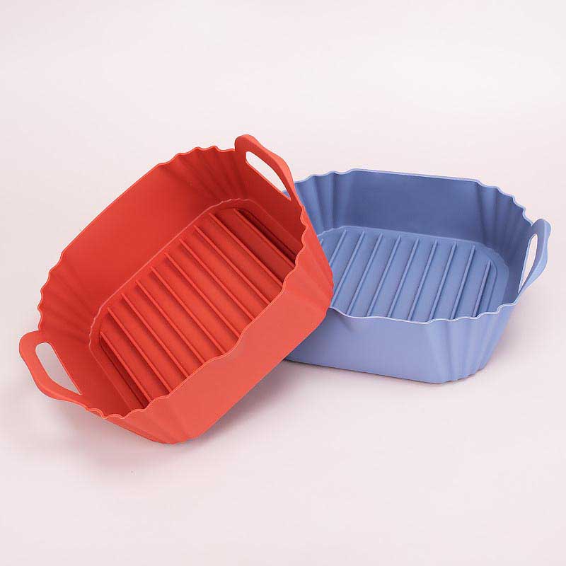 Air Fryer Silicone Bakeware with Pouring Oil Design  Silicone Basket Liners - Ideal for Frying Chicken and Grilling Meat