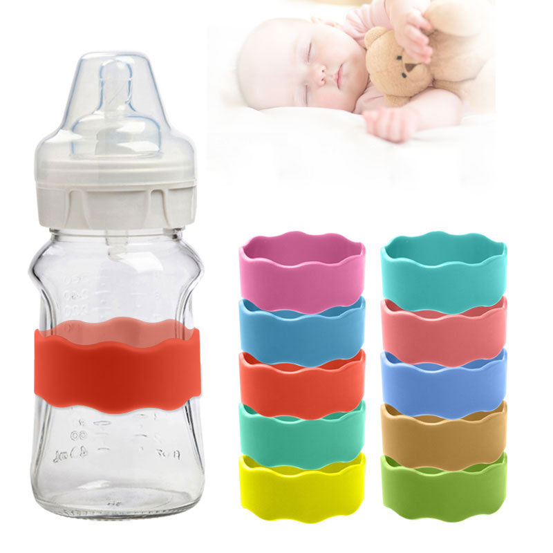Inner Diameter 54mm Thickness 2mm Silicone Bottle Sleeve with Wave Pattern Design Anti-slip Cup Cover