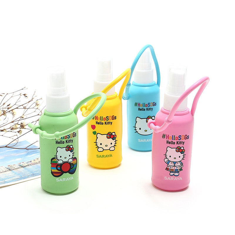Silicone Sleeve for Hand Sanitizer Spray Bottle with Print of Hello Kitty Cat