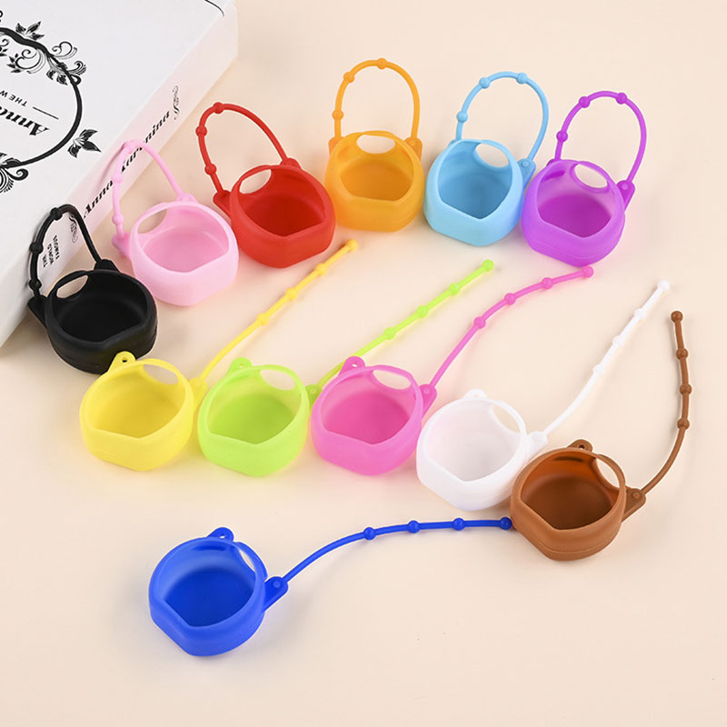 Portable Hand Sanitizer Bottle Silicone Sleeve with Handle Strap