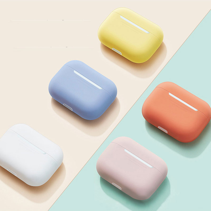 Simple Anti-collision and AirPods Silicone Case in 20 Colors for AirPods Pro Earphone Case Cover