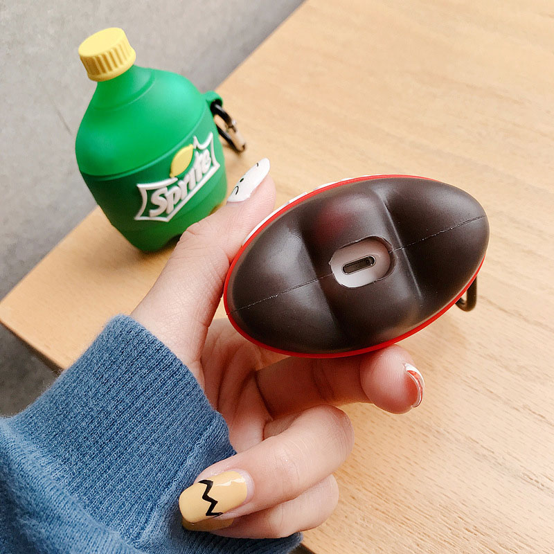 Coca-Cola and Sprite Bottle-Shaped Design Wireless Earbuds Silicone Case for AirPods 3