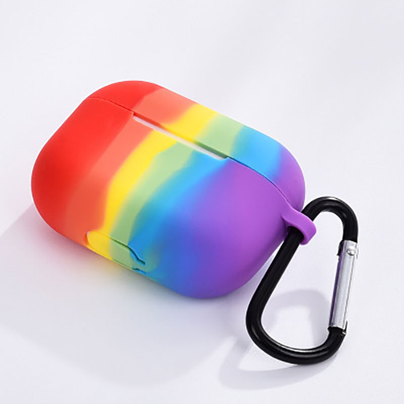 Rainbow-Color AirPods Silicone Case Compatible with Apple AirPods Pro/2/3 Generation Silicon Cover.