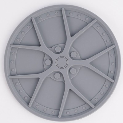 Wheel Hub-Inspired Textured Silicone Coasters - Heat Resistant and Anti-Slip for Coffee Cups and Kettles - Silicone Pads