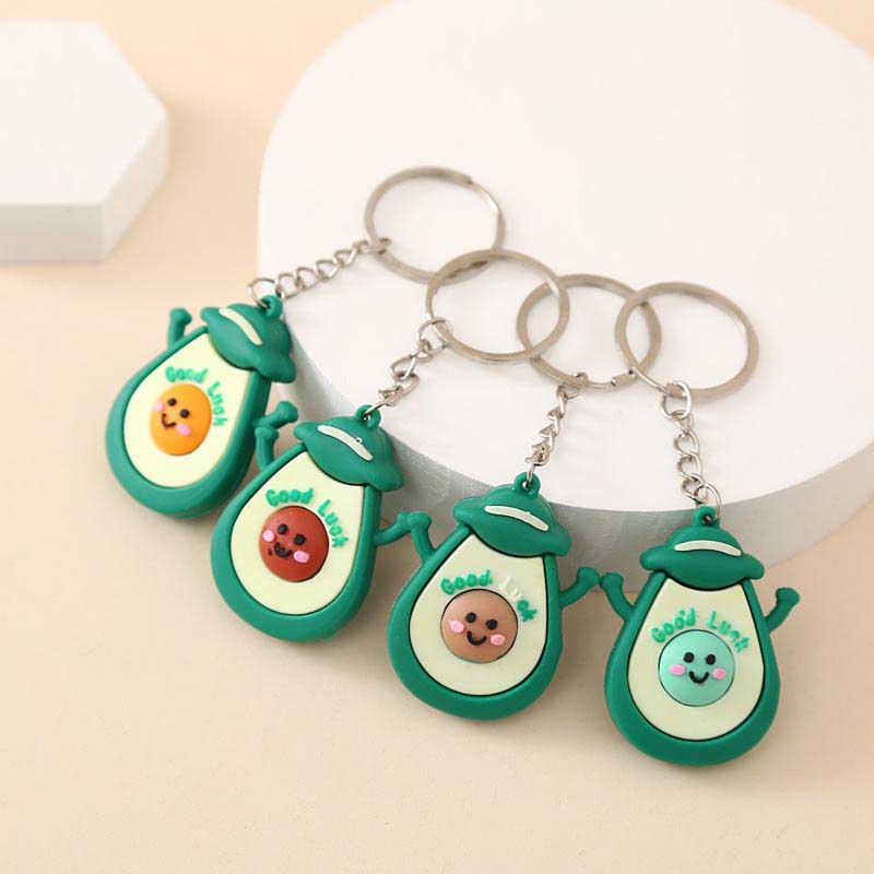 smiling good luck avocado keychain 3D doll Gift Backpack Pendant