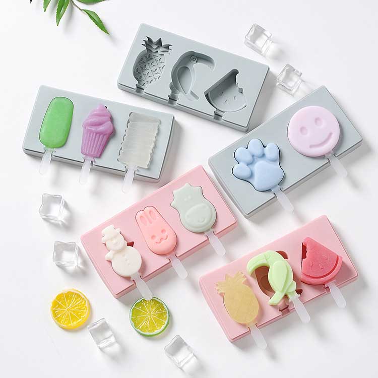 Adorable Ice Cream Molds - Snowman, Hippo, Bunny, Pineapple, Smiley Face, Cat Paw Shapes - Silicone Popsicle Molds Supplier