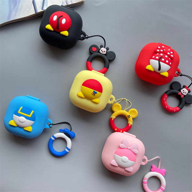 Adorable Cartoon Character Silicone Case Cover for Samsung Galaxy Buds2 Live/Pro Wireless Bluetooth Earbud Charging Case