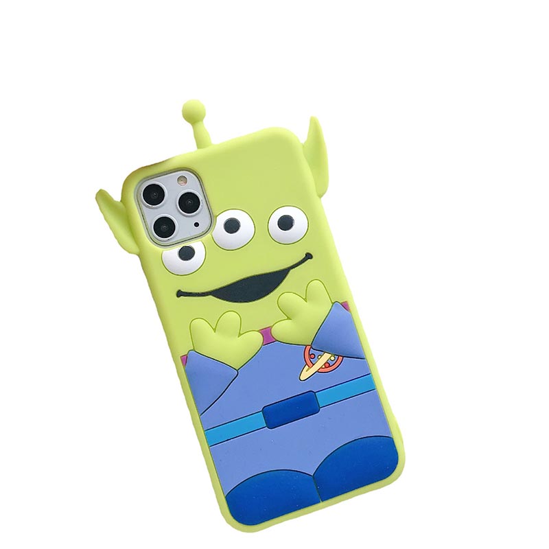 Three eyes cartoon silicone phone case anti-fall phone casing